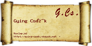 Gying Csák névjegykártya